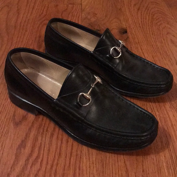 Gucci Shoes - GUCCI black horsebit leather loafers